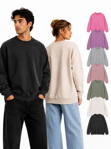 1/2 Pack Men’s Oversized Crewneck Sweatshirt, Soft Fleece Pullover Sweater, Casual Loose Fit Streetwear Top，Unisex style,suitable for couples.