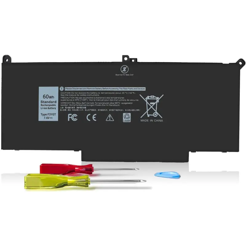 A+ Cells 60Wh 7.6V F3YGT Replacement Laptop Battery for 7280/7380/7480/7290/7390/7490, Fast Charge, Long-Lasting, OEM Fit, Full Safety Certifications, US Warehouse Shipping for Laptop Users