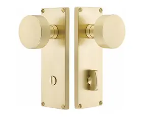 Emtek 8229.LSUS26.KNUS19.RH SELECT Modern Thumbturn Privacy , Sideplate Locksets Non-Keyed 7" , L-Square Stem , Knurled Handle.RH