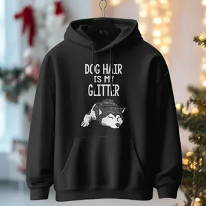 Distressed Dog Hair Is My Glitter Siberian Husky Hoodie Pullover Hoodie