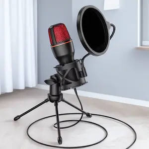 RGB Condenser Microphone with Smart Noise Reduction and Colorful Lighting for Streaming, YouTube, and Podcasts