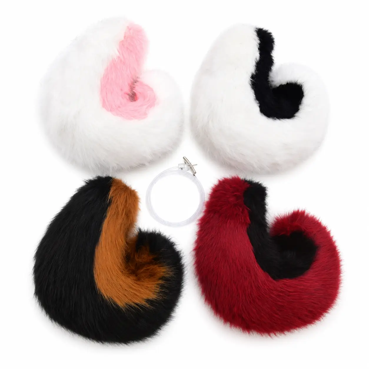 Faux Fur Curled Tail Shiba Inu Tail Fox Tail for Cosplay Halloween Costume Adjustable Waist Fluffy Animal Dog Tail Prop for Party Dress Up Fashion Accessories