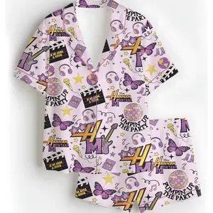 Hannah Montana 20Th Anniversary Pajamas Satin Silk Set, Premium Satin Pajamas, Gift For Her