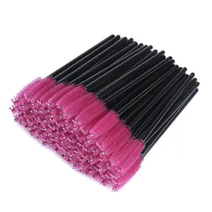 100PCS Disposable Eyelash Brushes, Mascara Wands Applicator Makeup Kits, Eyelash Spoolies Brushes for Eyelash Extensions and Eyebrows (Rose) Set Cosmetic