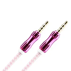 Auxiliary Music Cable 3.5mm to 3.5mm Wire Cable with Metallic Head, Premium Audio Adapter for All Devices with Standard 3.5mm Port, Braided Design for Added Durability and Tangle Resistance, Crystal Clear Sound Transmission for Music and Calls