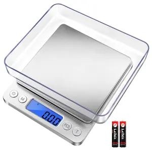 Digital Kitchen Scale 3000g/0.1g High Precision, Pocket Food Scale with 6 Measure Modes, LCD Display & Tare Function, Grams Ounces Scale with 2 Trays for Cooking, Nutrition, Reptiles (Battery Included) home commercial use