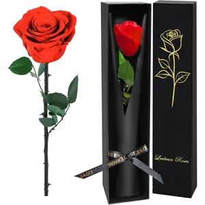 Single Forever Roses Luxury Gift for Women/Men, Fresh Flowers Bouquet for Girlfriend, Wife, Mom, Anniversary, Valentine's Day, Wedding, Graduation, Christm