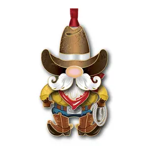 Beacon Designs Solid Brass Cowboy Gnome Ornament
