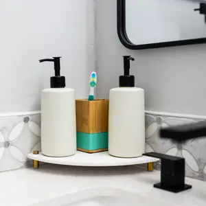 Corner Diatomaceous Stone Tray - Hydrophilic Instant Drying Sink Caddy for Sponges & Cosmetics - 11"x8"x8" Natural Clay Organizer - Easy Maintenance & Aesthetic Appeal for Bathroom