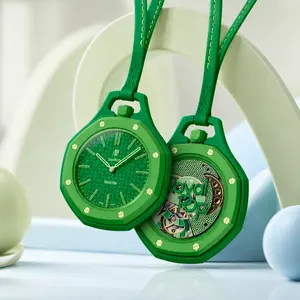Luxury Fashion Collab Watch New Release Emerald Green Skeleton Automatic Watch Inspired Dual Dial Luxury Street Watch, TikTok Viral Fashion Couple Watch