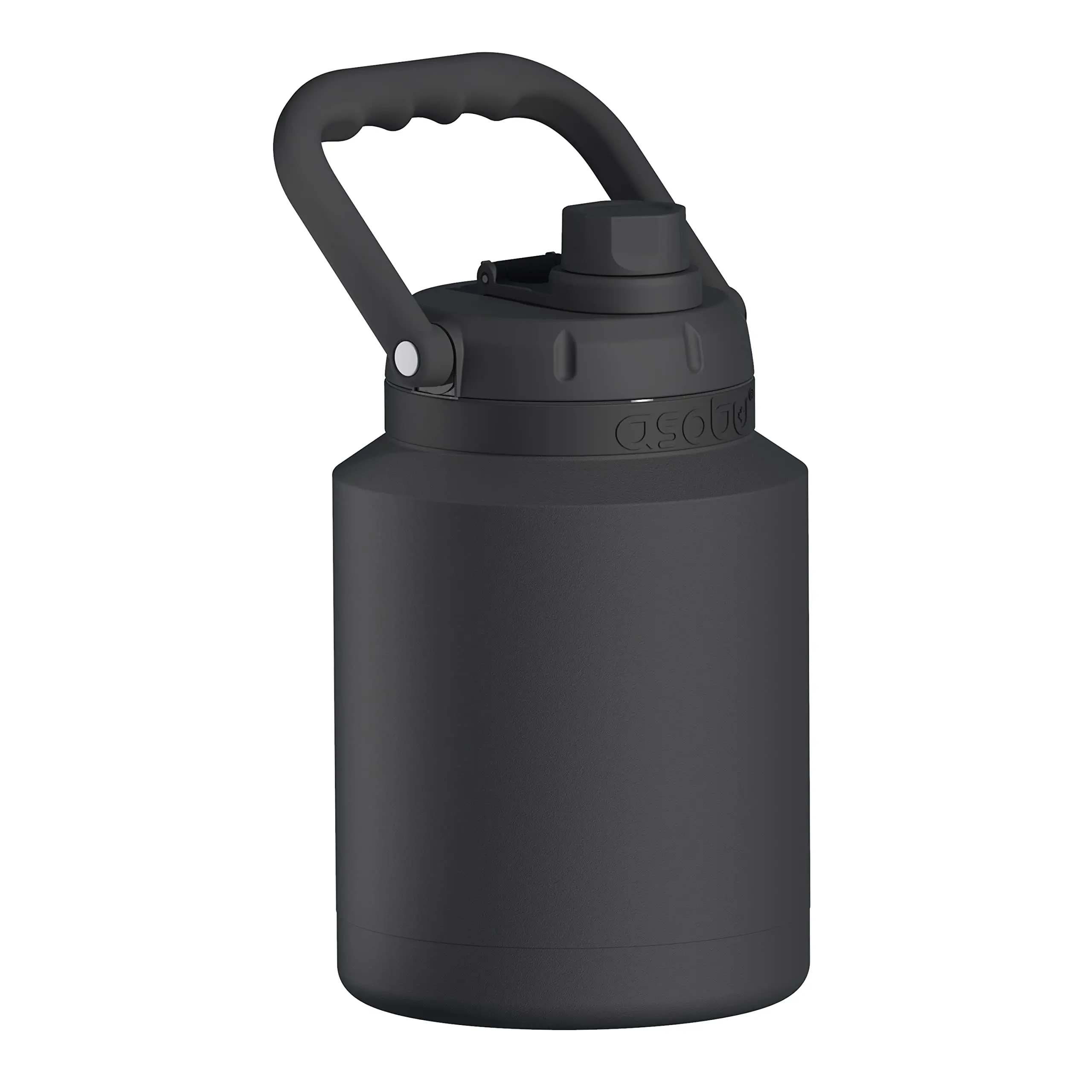 Asobu Mini Stainless Steel Double Walled Vacuum Insulated 33 Ounce Jug With Full Hand Easy Carry Handle and Pop Up Straw Water Bottle (Birch Wood)
