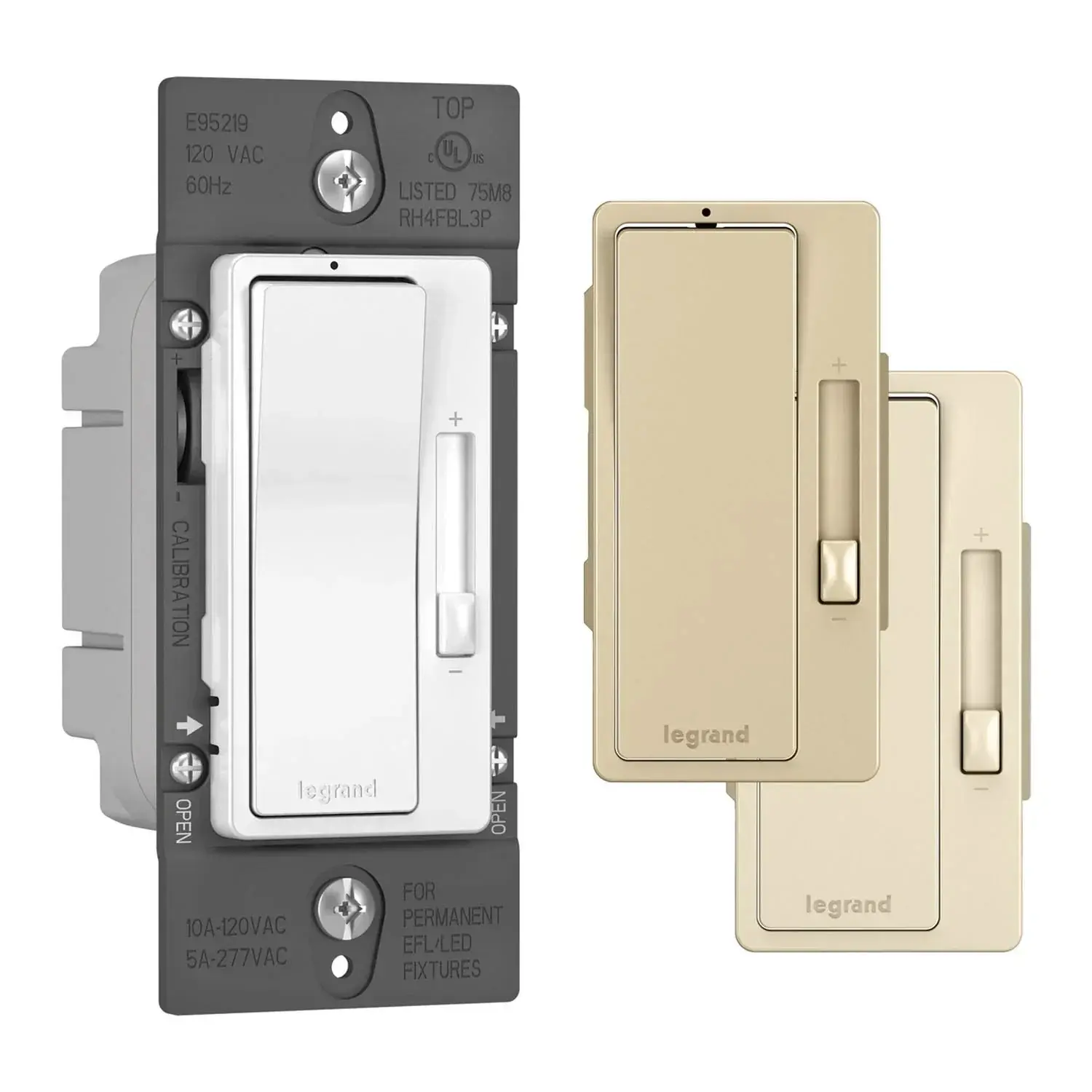 Legrand RH4FBL3PTC Radiant 0-10V Dimmer, 10A, Single-Pole/3-Way, Ivory/Light Almond/White