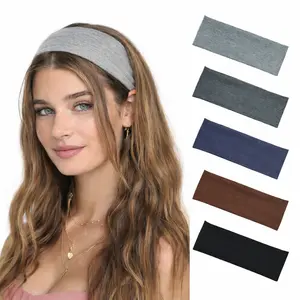 Solid Color Hair Bands (5 Piece),Elastic Headbands, Casual Sporty HairBands for Women & Girls, MinimalistHeadwear Suitable for Sports, FashionHair Accessories for Party and Daily Outfits