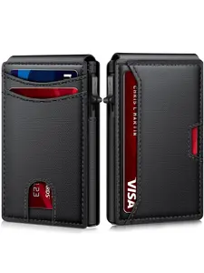 Summer 2024 Men's Rfid Blocking Card Holder, Business Style Plain Color  Multi-card Slot Metal Card Holder, Anti-theft Credit Card Case for Men for Daily Use, PU Card Holder