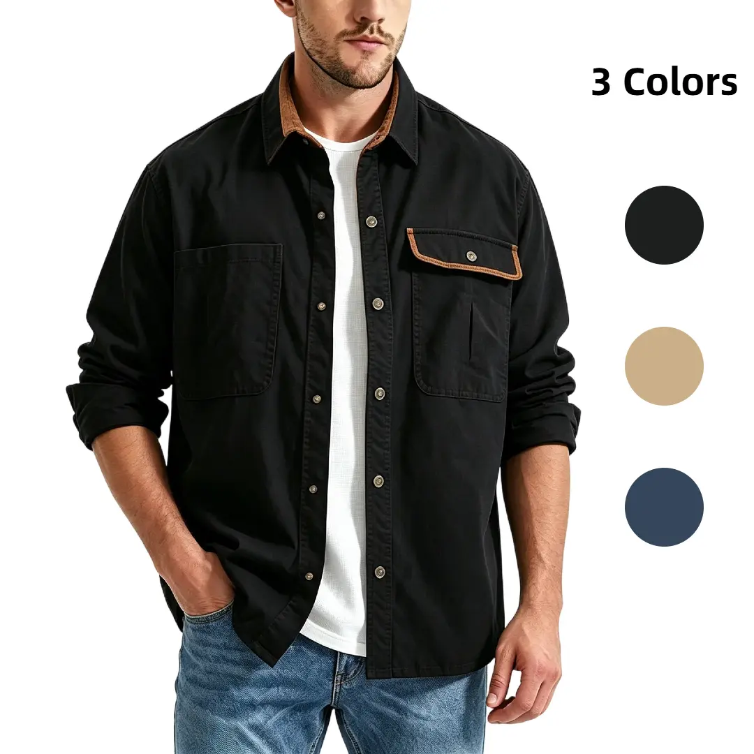 Gihuo Men's Cotton Button Down Flannel Shirts, Long Sleeve Brushed Warm Soft Casual Outdoor Plaid Shirt Customized Fabric