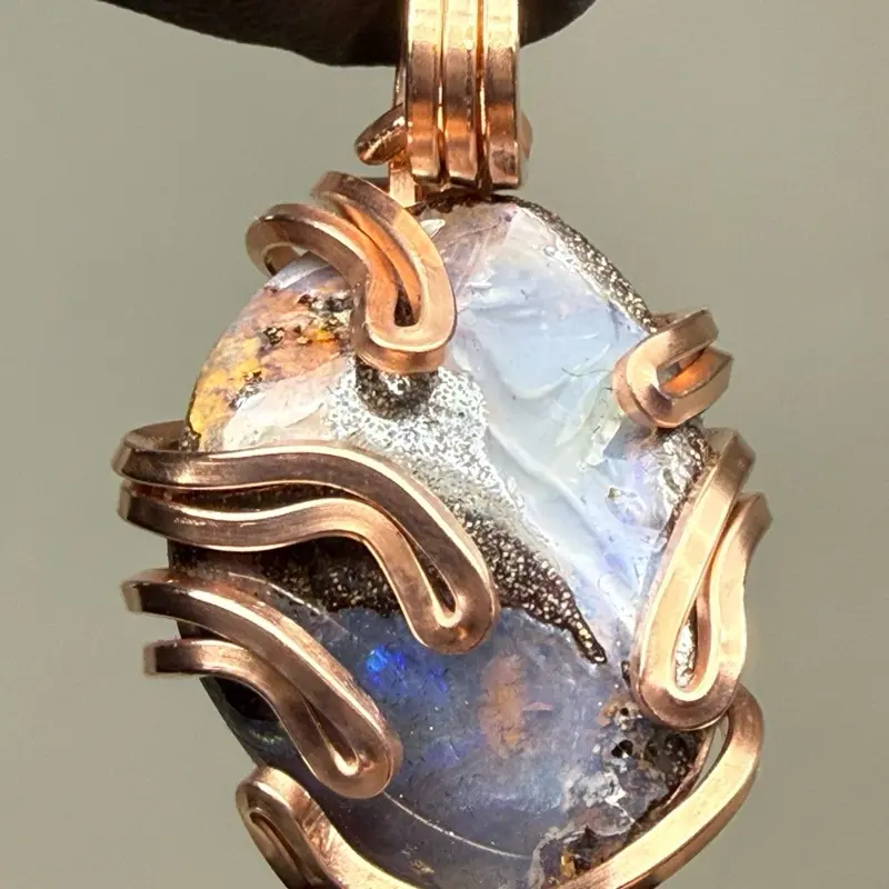 Queensland Opal Copper PENDANT Unique Artisan Crafted Design 999 Cu