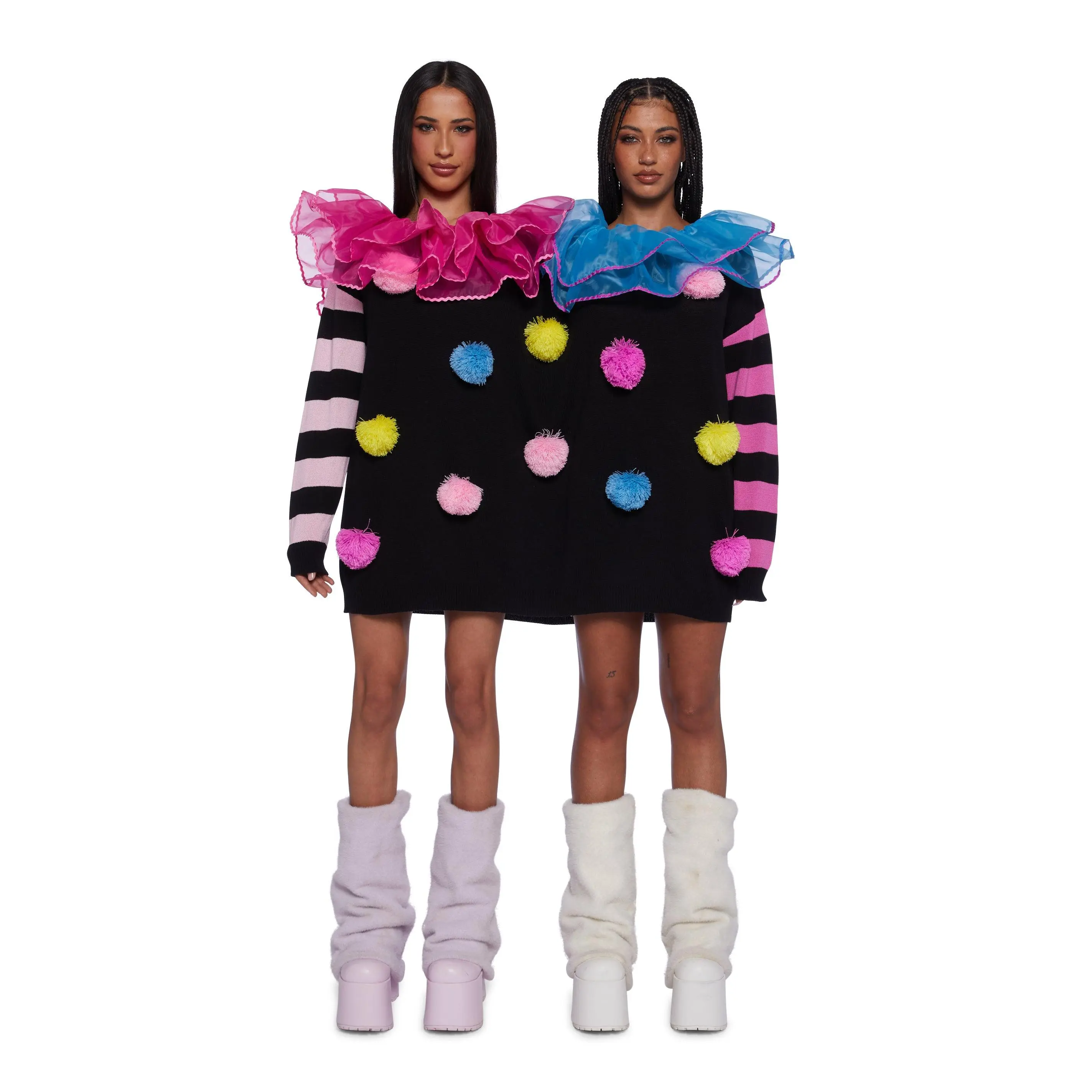 Clown Trouble Knit Sweater Set - Multi