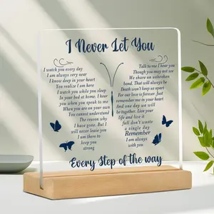 Acrylic Memorial Plaque with Wooden Frame, Sympathy Gift for Lost Loved One, Family Dining Table Decoration, Emotional Keepsake