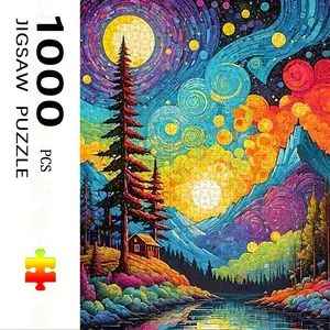 1000 Piece Forest Theme Puzzle, Puzzle Game, Large Adult Family Interactive Toy, DIY Home Decor Brain Challenge, Holiday Scene, Perfect Gift
