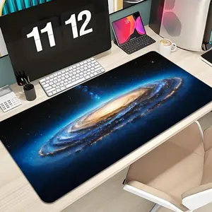 Space Milky Way Black Hole Mouse Pad Design XXL 1000×500mm 900×400mm 800×400mm 600x300mm Large Gaming Mouse Pad - Non Slip Mousepad, Extended, Thick, Non-Slip Rubber Base Desk Mat with Precision Stitched Edges - Washable Large Desk Pad