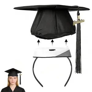 Graduation Cap Headband Insert, Firm Anti-fall Hair Band, Graduation Hat Headband Holder for Secure Grad Cap And Hairstyle, Hat Accessories for Graduates, Students, Women
