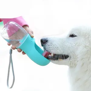 12/18oz Pet Water Bottle Dispenser Dog Cat Drinking Travel Feeder Tray Bowl Cup
