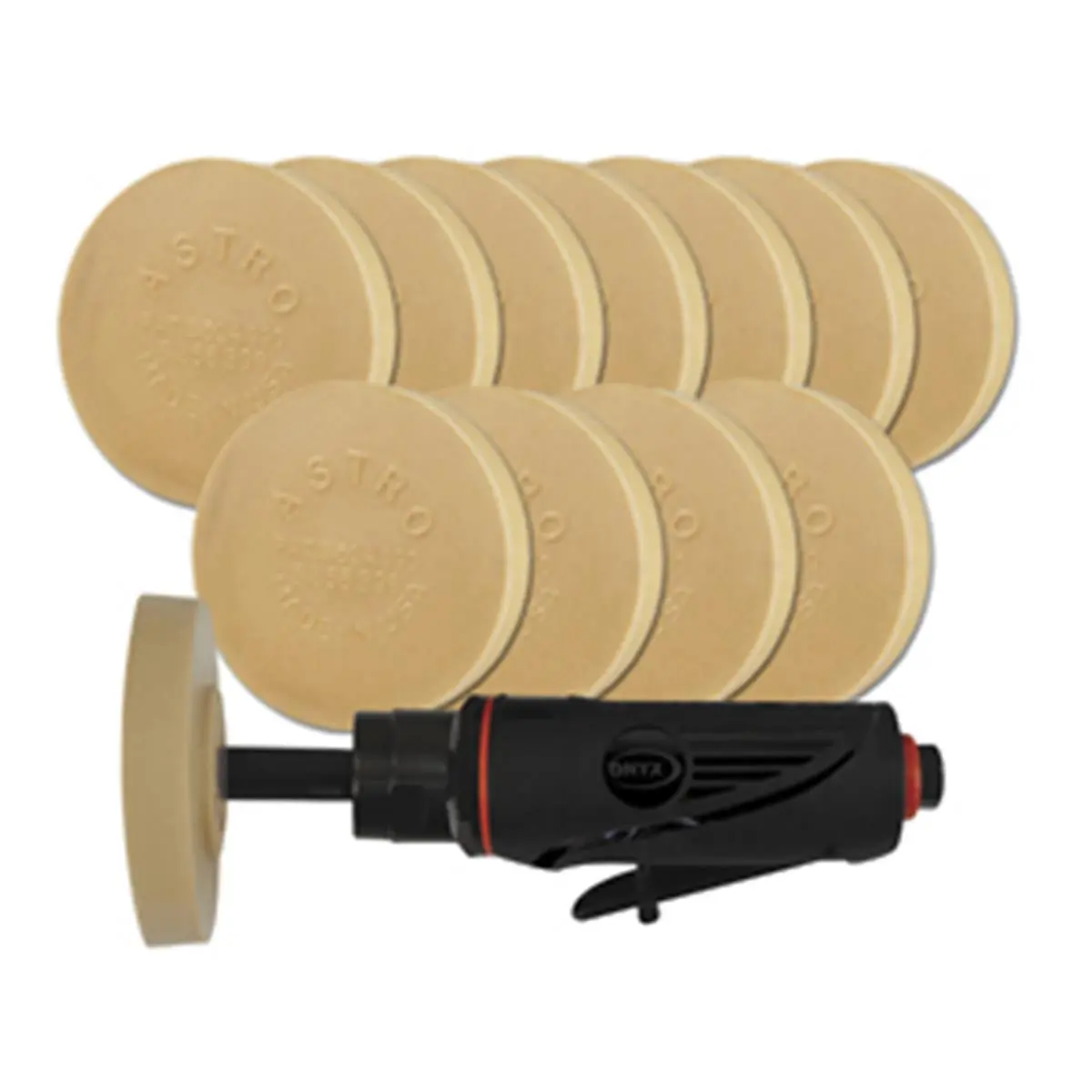 Astro Pneumatic Tool AO232 ONYX Lightweight Ergo Composite Car Pin Stripe Kit - Reduces Vibration, Includes Pinstripe Tool, 12 Smart Eraser Pads, Max 4000Rpm, For Adhesives/Tape, Vibration Reduction