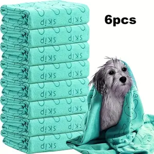 6-piece Quick-dry Pet Microfiber Towel Set - Suitable for Bathing and Grooming, Made of Durable Polyester Fiber, Suitable for Small, Medium, and Large Dogs |   Ideal for Christmas and Halloween, Dog Drying Towel, Towel for After Bathing, Lightweight Desig