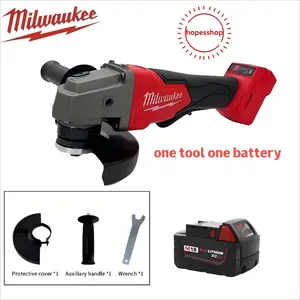 Milwaukee M18 18V Cordless Brushless Angle Grinder Kit - 125mm (5in) Professional Hand Tool Kit with 6.0Ah Battery Option