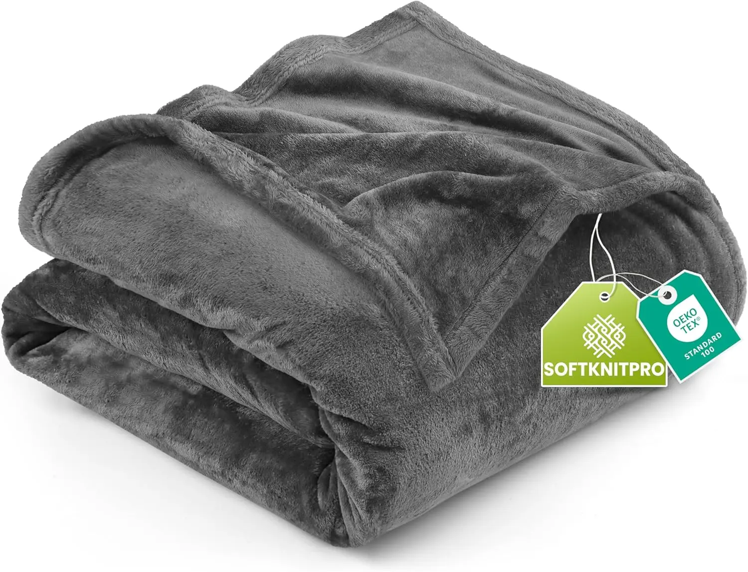 Fleece Blanket Queen Size Grey (90x90 Inches) Ultra Soft Warm Lightweight Microfiber Breathable Anti-Static Cozy Bed Blanket, All-Season Home Decor Gift for Women and Men