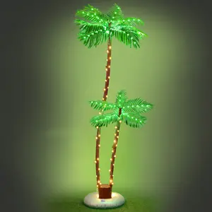 Solar Lighted Palm Tree, Christmas Decorations Decor, Light Up LED Artificial Fake Faux Trees Lights, Party Christmas Decoration