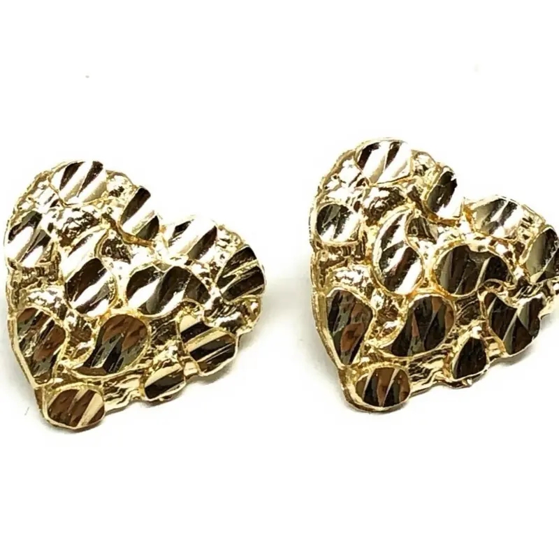 14K gold plated heart nugget earrings 14K gold plated heart nugget earrings