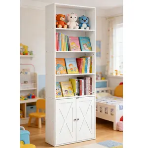 zhengwanhh09j Lightweight 4-Tier Storage Shelf with Metal Frame, Space-Saving Freestanding Vertical Bookcase for Home Office Bathroom