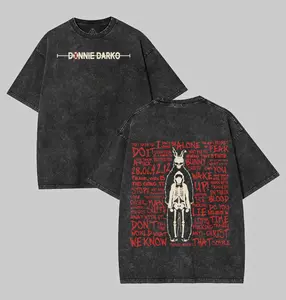 Vintage Donnie Darko Double Printed Unisex Acid Washed Lightweight Cotton T-Shirt, Donnie Darko Tshirt, Gift For Movie Fan, Streetwear clothing merch Apparel Pieces