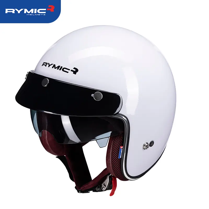 Retro Motorcycle 3/4 glasses Open Face Helmet Vintage Style for Men Women, DOT Approved R859