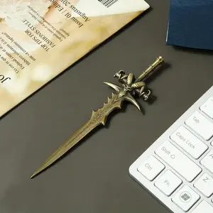 Vintage Heavy-Duty Metal Envelope Opener, Stylish Manual Multifunctional Mail Cutter and Paper Knife for School Office Home Decor Classroom Supplies