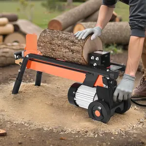 Electric Log Splitter 1500W 15 Amp Motor 6.5 Ton Wood Splitting Machine For Firewood Processing At Home And In The Workshop, Heavy Duty Portable With Steel Frame And Safety Features
