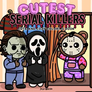 Cutest Serial Killers: A Parody Coloring Book for Adults Featuring Horror Icons in Adorable, Cute and Cozy Scenes that are Almost Innocent: 40 ... for fans of dark humor and twisted cuteness Paperback