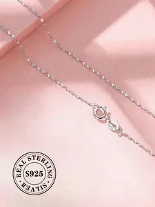 S925 Silver Chain Necklace, Fashion Jewelry for Party, Daily Clothing Decor, Trendy All-match & Exquisite Jewelry for Birthday Gift, Adjustable Necklace