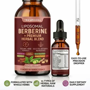 11-in-1 High Absorption Liposomal Berberine Liquid Drops, Mixed Herbal Complex with Ceylon Cinnamon and Green Tea Extract, 30ML Premium Dietary Supplement