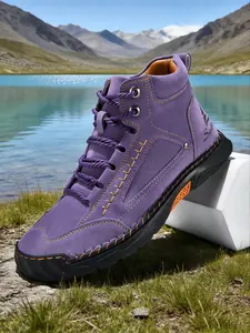 Men's Hiking Boots, Lightweight Hiking Boots, Vegan Leather Walking Boots Breathable Anti-Slip Outdoor Sports Ankle Boots Wide Fit Motorcycle Boots Men Plus Size Shoes Size 12 13 Ideal For Outdoor Activities, Hiking, Everyday