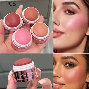 Lip and Cheek Dual-Use Blush Lip Cheek Pot - Naturally matte to brighten skin, multifunctional blush for face, 3-in-1 makeup stick for face, eyes, and lips, suitable for all skin types for everyday, party, and festival looks