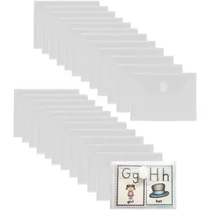 48pcs 4x6 Plastic Clear Envelopes Receipt Coupon Stickers Stamps Storage Case File Organizer Holder