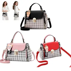2026 Plaid Pattern Handbag, Women's Buckle Decor Flap Purse, Fashion PU Leather Crossbody Bag Gift Elegant Accessory Style,Gifts For Women, Handbag Shoulder Purse