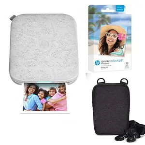 HP Sprocket 3x4 Portable Printer Bundle with Case and ZINK Paper