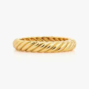 en route Chunky Braided Bangle in Gold, Sculptural Twisted Silhouette, Effortless Hidden Clasp, Eye-Catching Statement Piece, Perfect for Elevating Your Everyday Look