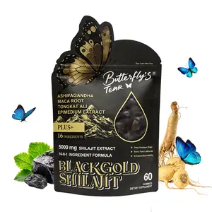 Butterfly's Tear Black Gold Shilajit Gummies 5000mg - 16-in-1 Advanced Formula with Ashwagandha, Maca Root, Tongkat Ali & Ginseng - Natural Energy, Stamina, Mood & Physical Performance Support - Sugar-Free, Non-GMO - 60 Gummies (30 Servings)
