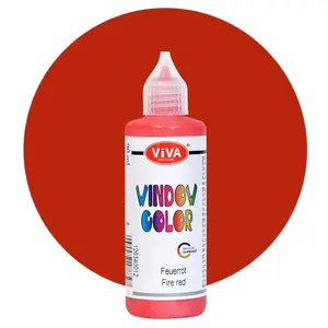 Viva Decor Window Colour (Fire Red, 90 ml) Window Paint for Removable Pictures and Stickers for Decoration, Mirrors, Tiles, Vases and Windows