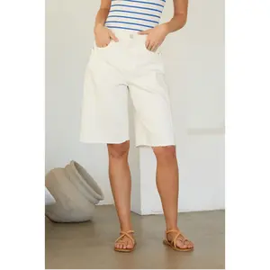 Lilah Dropped Long Shorts White