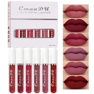 CmaaDU 10Pcs Liquid Matte Lipstick Set for Black Women Dark Ruby Brick Mauve Plum Red Violet Long Lasting 24 Hours Waterproof Makeup Cosmetic Glossy